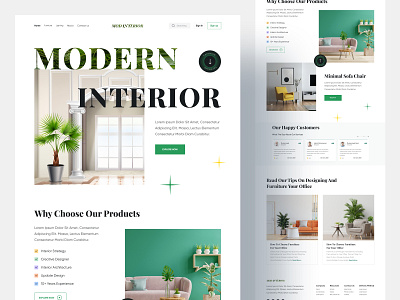 Modern Interior website design landing page mobile app ui web webdesign webs