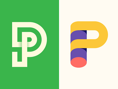 P Logomark Explorations app behance brand design colorful dribbble graphic design icon illustrator logonew minimal typography ui ux vector web