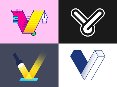 V Lettermark Explorations behance branding colorful design dribbble graphic design icon illustration illustrator logo logoideas minimal photoshop typography ui