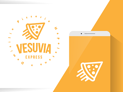 Vesuvia Pizzeria Logo Concept italian logo pizza pizzeria vintage