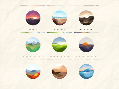Minimal Landscapes illustration illustrator landscapes minimal scenery vector waves