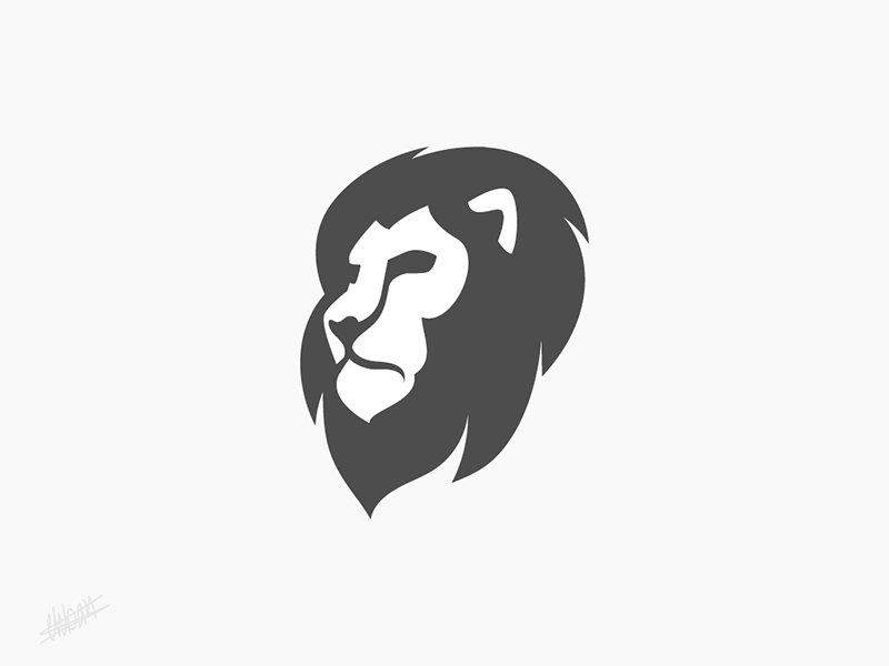 Quick Lion Illustration Process illustration lion lion head lion head side view lion logo minimal monochrome process