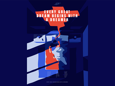 Every Great Dream Begins With a Dreamer - Poster Design colorful design dream illustration minimal poster shapes sleep