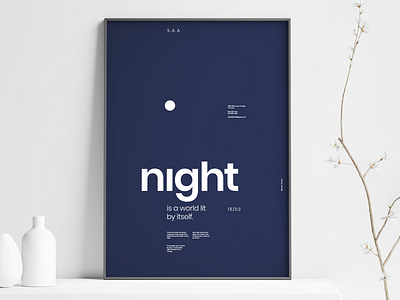 Night - Minimal Typography Poster design landscapes logo minimal poster type typogaphy
