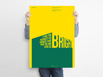 BRIGHT - Poster Design design negative space perspective poster poster art quote typographic poster typography