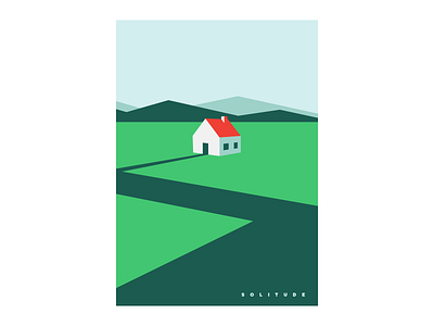 Solitude - Minimal Illustration colorful illustration landscapes minimal shapes vector