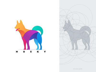 Husky Illustration Based on Circular Guides design grid guides husky illustration