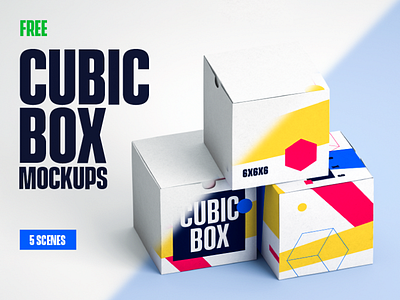 5 FREE Cubic Box Mockups