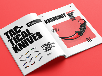 Tactical Knives Illustrative Magazine Concept design editorial design illustration knife layout design logo design magazine design
