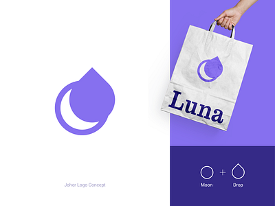 Luna - Logo Concept - Female Hygiene brand logo creative logo logo logo concept minimal logo negative space purple