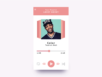 Music Player minimal mobile music pink player