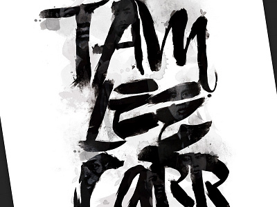 Tam Lee Carr Poster brush brush strokes handlettering lettering monochromatic poster