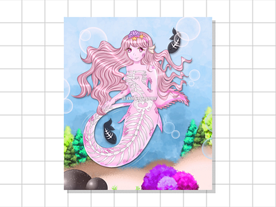 Mermaid Skeleton design graphic design illustration ui ux vector