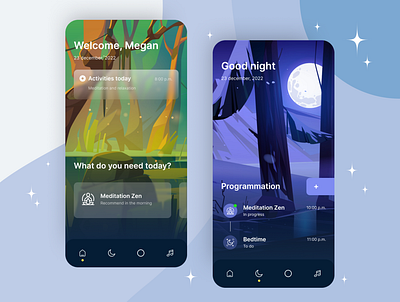 Meditation App design graphic design meditation meditation app uiux uiux design web design