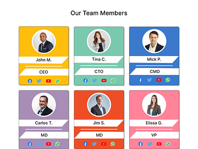 Team Members Card Page