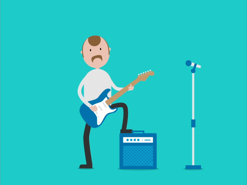 Let's Rock ! animation character gif guitar music naco rock