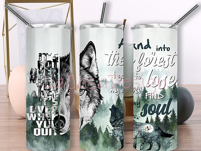 Wolf Find My Soul Tumbler design forest wolf graphic design wolf lover wolf tumbler