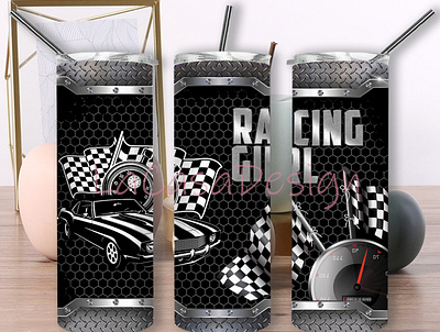 Racing Girl Tumbler design graphic design racing gifts racing girl racing tumbler