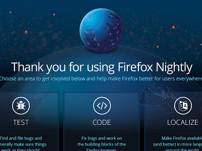 Firefox Nightly - First Run Page