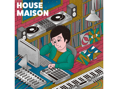 HOUSE MAISON character design dj graphic design illustration music records vector