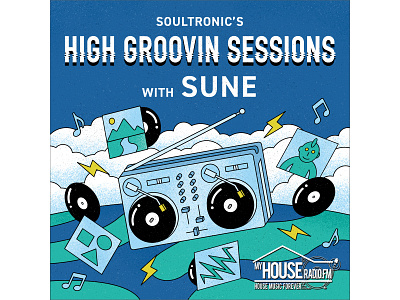 HIGH GROOVIN SESSIONS branding design dj graphic design illustration music radio radioshow records