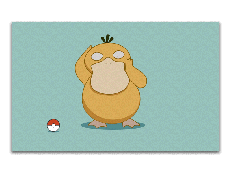 Psyduck - Gotcha! animation childhood fun learning pokemon pokemon go principle psyduck sketch vector