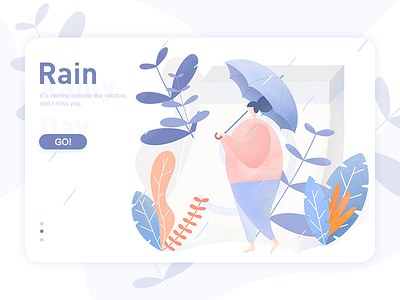 Rainy day color illustration rain ui