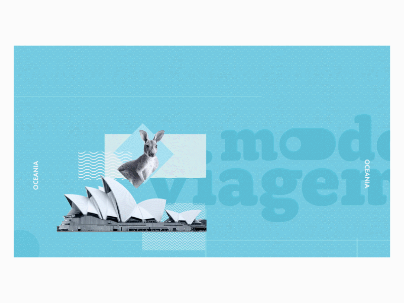 Modo Viagem animation collage motion design opening postcard travel