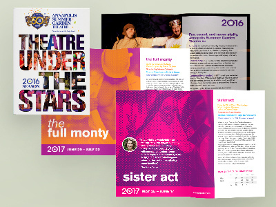 Annapolis Summer Garden Theater Brochure digital graphics educational branding fine arts branding performing arts branding theater branding theater design theater posters theater publicity web graphics