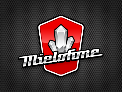 Mielofone logo black chrome crystal logo red