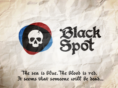 Black Spot black blue logo pirate red skull spot