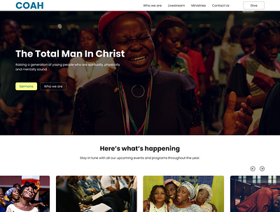 COAH - Church Website church design ui website
