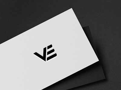 logo design combination letter v and e gradation