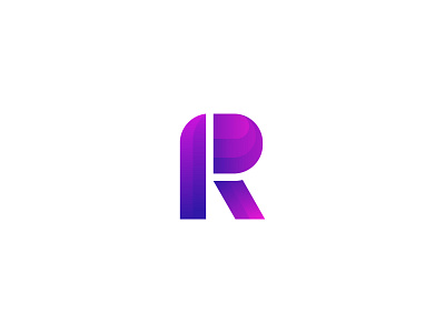 gradation r letter logo design