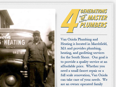 Van Oriola Plumbing & Heating heating plumbing retro vintage web