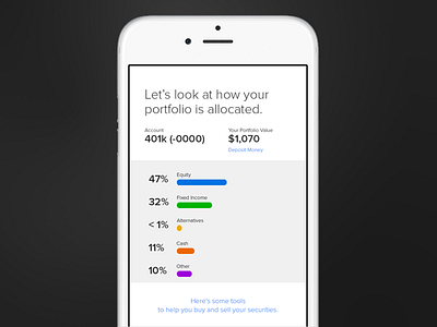 Allocation app finance investing mobile ui ux