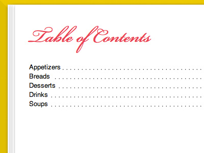 Table Of Contents book css html jquery