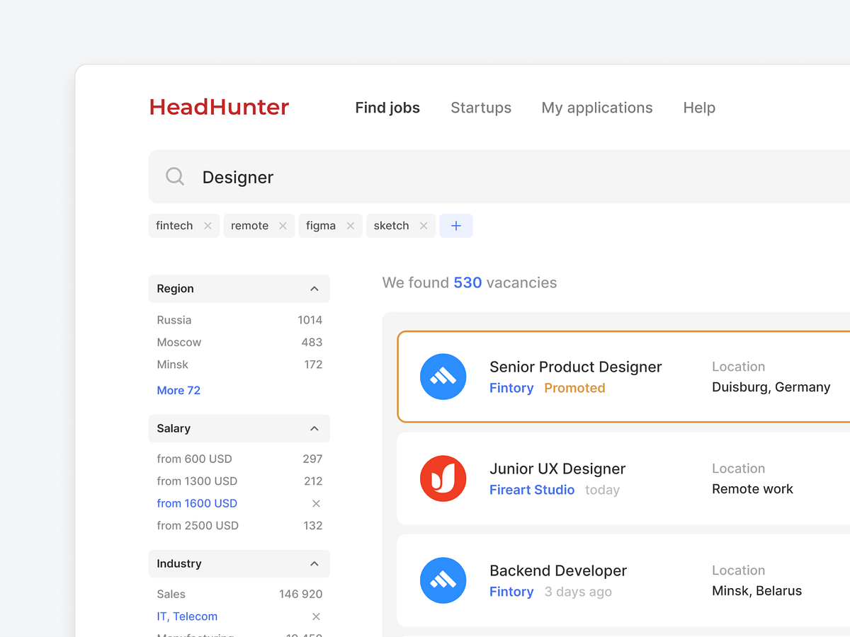 📋 Find a job — HeadHunter Concept by Hyperstone on Dribbble