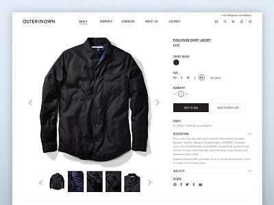 Outerknown E-Commerce Website blog cart checkout clean fashion layout lifestyle minimal shopping ui ux website
