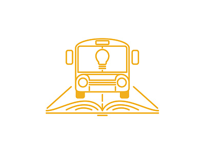 School Bus Logo book bulb bus learning school