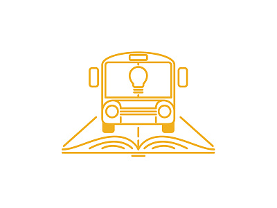 School Bus Logo book bulb bus learning school