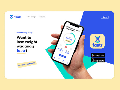Intermittent Fasting App 'Fastr' Landing Page