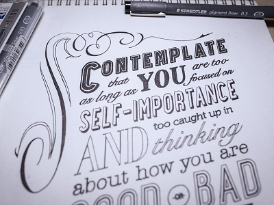 Contemplate ink type typography