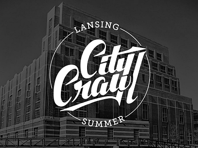 City Crawl Lansing calligraphic logo calligraphy city lansing logo