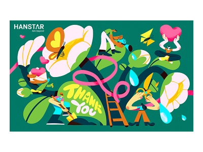 An illustration for HANSTAR, celebrating their 20th anniversary branding graphic design illustration