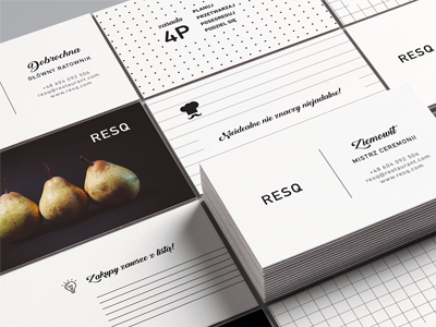 RESQ RESTAURANT/ identity cards branding cards design graphic icons ideas identity pattern restaurant simple typography