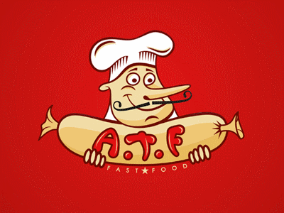 A.T.F 1ta atf . character brand fast food hossein yektapour illustration logo mark