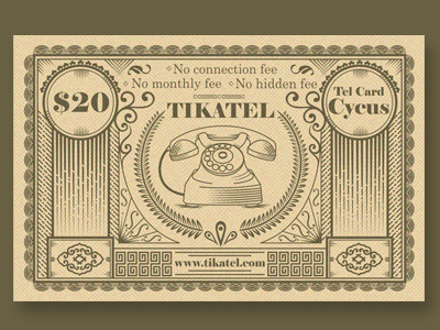 Tel Card 1ta card hossein yektapour illustration old tel vintage