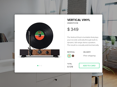 Product Card add card cart e commerce music product shop vinyl