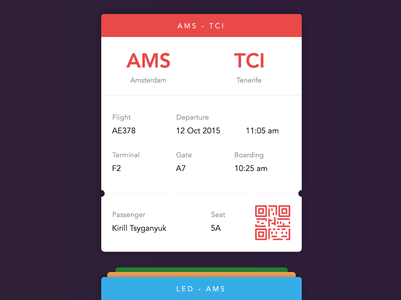 Boarding pass animation bar barcode boarding code flight holiday pass passenger plane scanner ticket